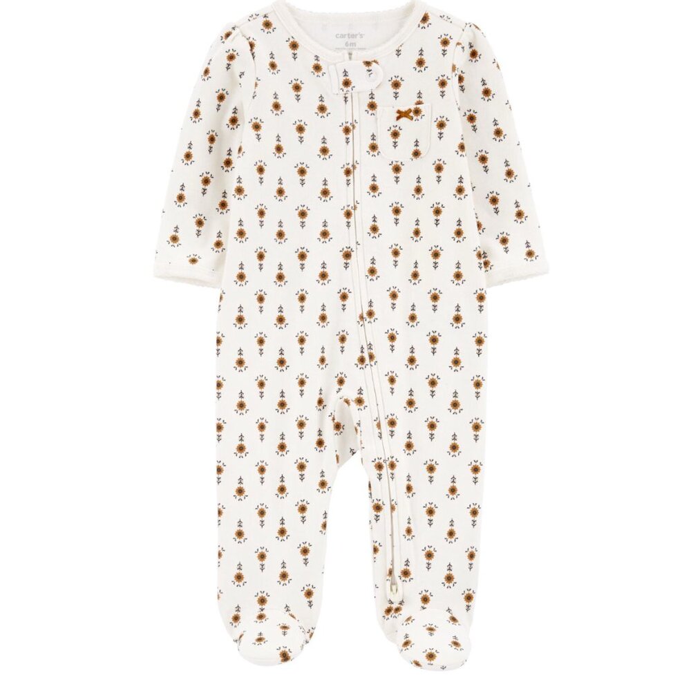 Carter's Baby Floral 2-Way Zip Cotton Sleep & Play Pajamas - Sunflower 6 months